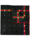 Gucci Bees Pattern Pocket Square - Black In Black