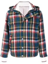 Thom Browne Gingham Tartan Down-filled Hairy Mohair Tech Jacket - Multicolour In Multicolour