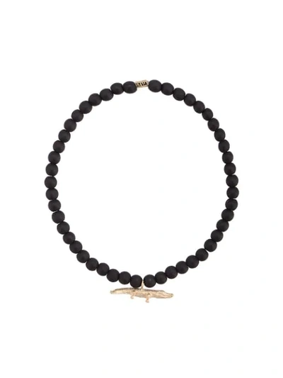 Luis Morais Medium Croc Spacer Bracelet In Black