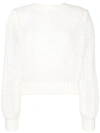 ZIMMERMANN ZIMMERMANN MESH DETAIL SWEATER - WHITE