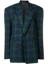 Y/PROJECT Y / PROJECT OVERSIZED PLAID BLAZER - BLUE