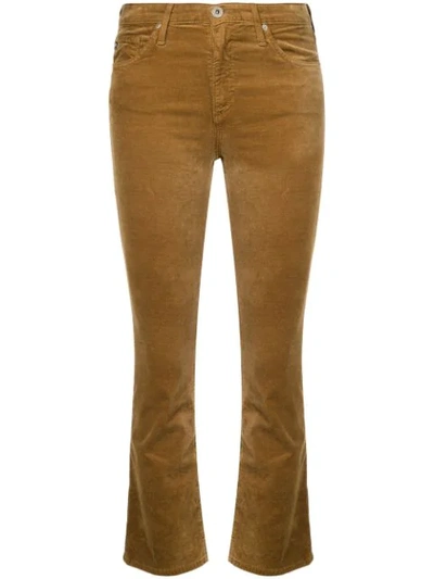 Ag Jodi Flared Cropped Jeans In Brown