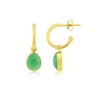 Auree Jewellery Manhattan Gold And Chrysoprase Interchangeable Gemstone Earrings