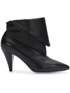 Givenchy Black 80 Foldover Leather Ankle Boots In Black