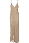 JUAN CARLOS OBANDO JUAN CARLOS OBANDO WOMAN VELVET MAXI SLIP DRESS NEUTRAL,3074457345618914215