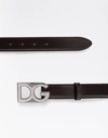 DOLCE & GABBANA LEATHER BELT WITH LOGOED BADGE,BC4126A160780049