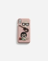 DOLCE & GABBANA IPHONE X COVER IN DAUPHINE CALFSKIN WITH DESIGNERS’ PATCHES,BI2409B53008H402