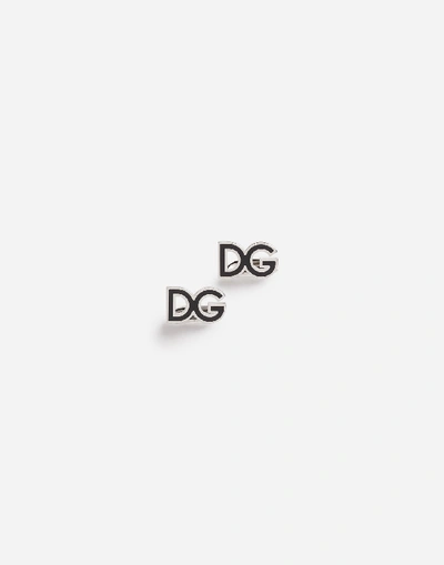 Dolce & Gabbana Dg Logo Cufflinks In Silver
