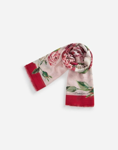 Dolce & Gabbana Printed Modal And Cashmere Scarf (135 X 200) In Floral Print