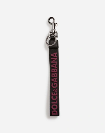 Dolce & Gabbana Band Key Ring With Logo In Black