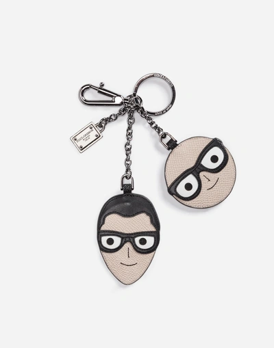 Dolce & Gabbana Keychain With A Charm Of The Designers In Black