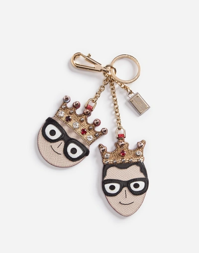 Dolce & Gabbana Keychain With A Charm Of The Designers In Multicolor