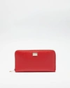 Dolce & Gabbana Dauphine Leather Zip-around Wallet In Red