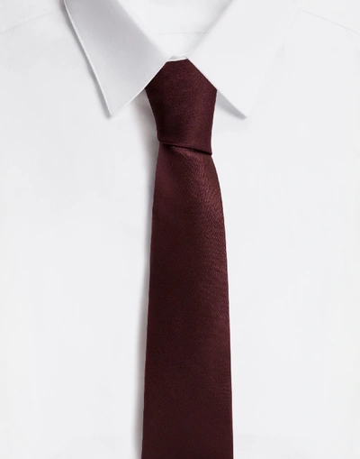 Dolce & Gabbana Silk Woven Tie In Purple