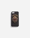 DOLCE & GABBANA CALFSKIN IPHONE 7 COVER WITH SACRED HEART PATCH,BI2237AS11780999