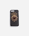 DOLCE & GABBANA CALFSKIN IPHONE 7 PLUS COVER WITH SACRED HEART PATCH,BI2238AS11780999