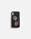 DOLCE & GABBANA IPHONE X COVER IN DAUPHINE CALFSKIN WITH DIVER-STYLE PATCHES OF THE DESIGNERS,BP2409AU79080999