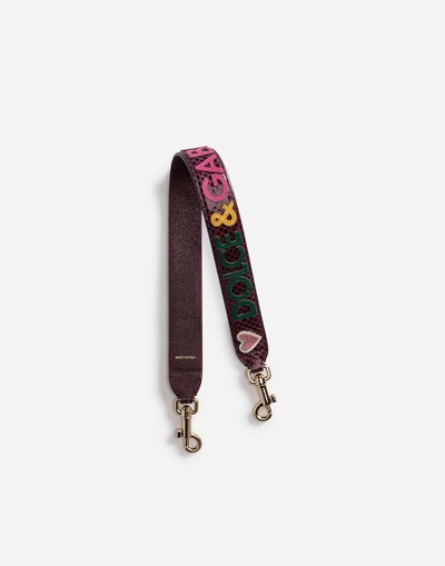 Dolce & Gabbana Ayers Strap With Patch In Bordeaux