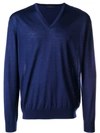 Prada V-neck Sweater In Blue