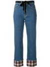 ISA ARFEN CONTRAST TURN-UP JEANS