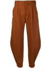 CHLOÉ CHLOÉ CROPPED TAPERED TROUSERS - BROWN