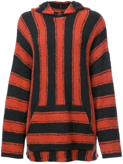 Amiri Baja Striped Wool-blend Hoodie In Black