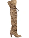GUCCI ORIGINAL GG CANVAS OVER-THE-KNEE BOOT,523513 KY9V0