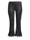 J BRAND Selena Mid-Rise Lace-Hem Cropped Bootcut Jeans