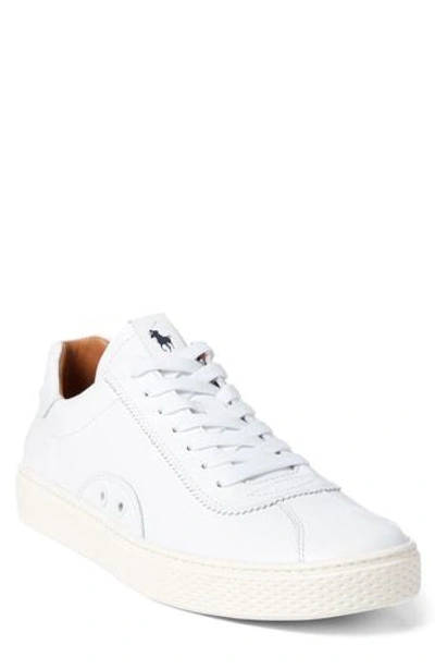 Polo Ralph Lauren Court 100 Luxe Leather Sneakers In White