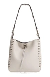 REBECCA MINKOFF SMALL DARREN DEERSKIN LEATHER FEED BAG - GREY,HH17FDNE09