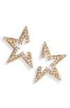 ETTIKA ETTIKA STAR LIGHT CRYSTAL EMBELLISHED STUD EARRINGS,E1187.CLR.G