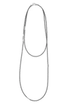 Lagos Caviar Icon Station Necklace In Silver/ Hematite