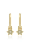 AMRAPALI 18K GOLD AND DIAMOND MINI STAR HOOP EARRINGS,689557