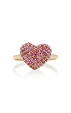 SHE BEE 14K GOLD AND SAPPHIRE HEART RING,679980
