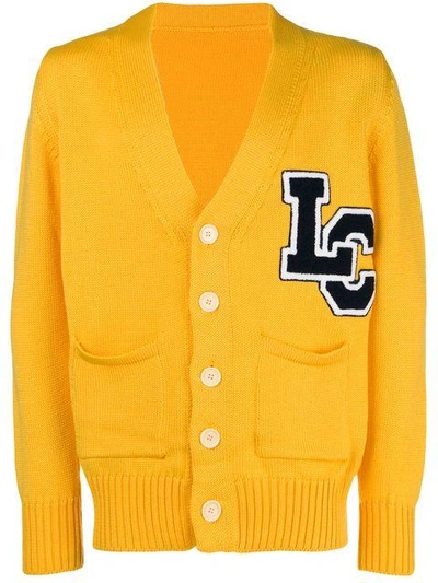 Lc23 Logo Embroidered Cardigan In Yellow