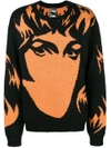 PERKS AND MINI PAM PERKS AND MINI FACE PRINTED SWEATER - BLACK