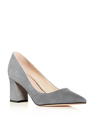 Marc Fisher Ltd Women's Zala Suede Block-heel Pumps In Dark Grey