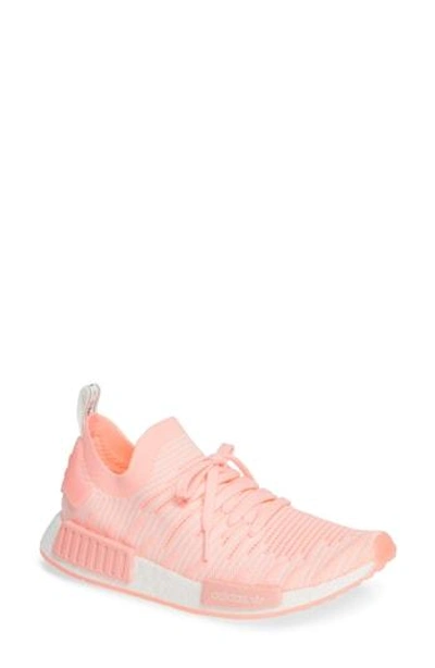 Adidas Originals Nmd R1 Stlt Primeknit Sneaker In White/ Yellow/ Solar Pink