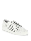 MICHAEL KORS Violet Woven Leather Lace-Up Trainers