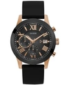 Guess Men's Black Silicone Strap Watch 45mm In Black