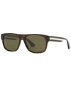 Gucci Sunglasses, Gg0341s 56 In Tortoise / Green