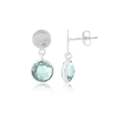 Auree Jewellery Salina Silver And Blue Topaz Earrings In Multi