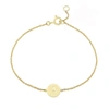 Auree Jewellery Westbourne 9ct Yellow Gold Disc Initial Bracelet