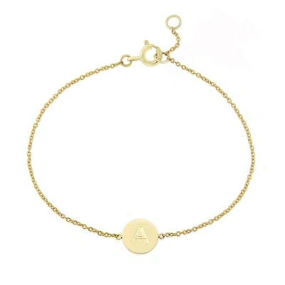 Auree Jewellery Westbourne 9ct Yellow Gold Disc Initial Bracelet
