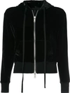 Ben Taverniti Unravel Project Velour Basic Zip Hoodie In Black