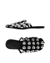 Alexander Wang Amelia Studded Suede Slippers In Black