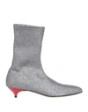 Gia Couture Ankle Boot Silver Stretch In Silver