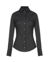 Brian Dales Woman Shirt Black Size 10 Cotton, Polyamide, Elastane In Black