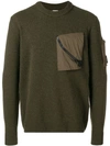 C.P. COMPANY CP COMPANY LENS ARM POCKET JUMPER - GREEN