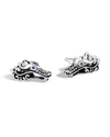 John Hardy Sterling Silver Legends Naga Stud Earrings With Blue Sapphire In Blue